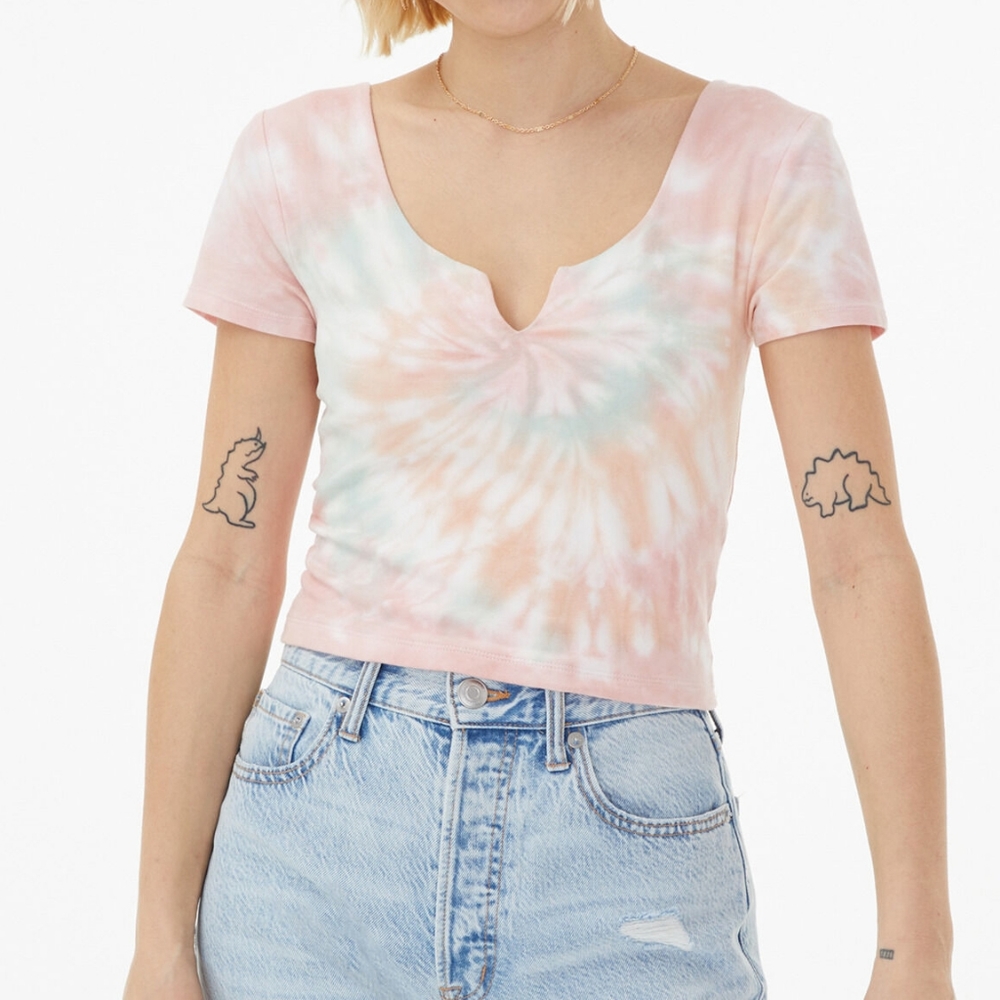NWT Aeropostale Seriously Soft Baby Tee Cotton Tie Dye Top - Medium